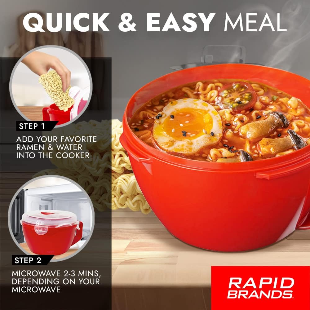 Rapid Soup Mug | Microwaveable Soup & Noodle Cooker | Enjoy Hot Soups Anytime | Ideal for Dorm, Small Kitchen, or Office | Dishwasher-Safe, Microwaveable, & BPA-Free