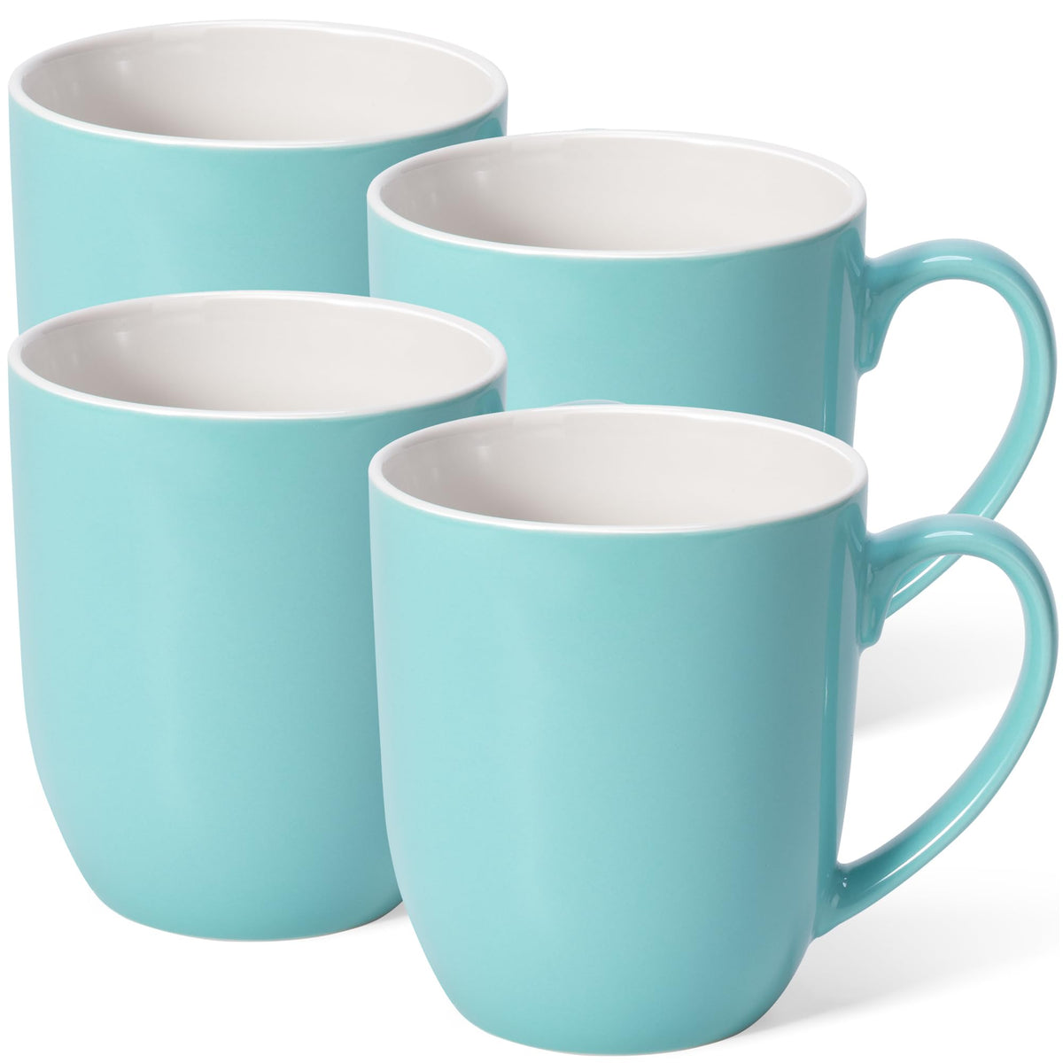 Large Ceramic Coffee Mugs Set of 4 16oz(475ml) Tea Cups Idea Gifts White