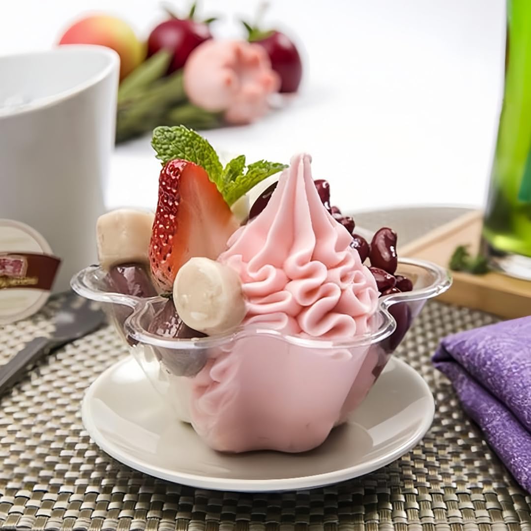 TOFLEN 50 Pack 8 oz Dessert Cups with Spoons