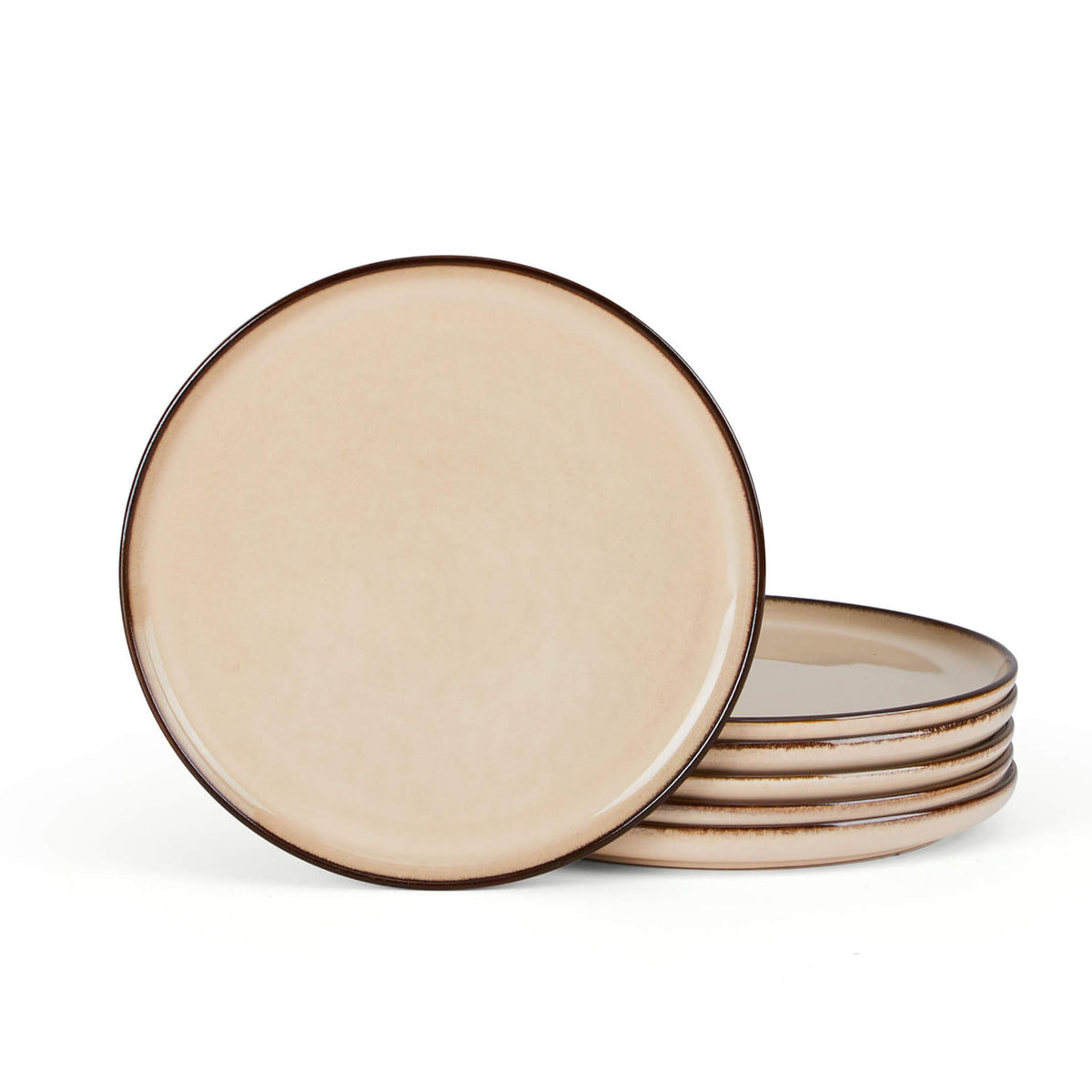 Herogo 4-Piece 10.43" Ceramic Stoneware Dinner Plates Set, Matte Black