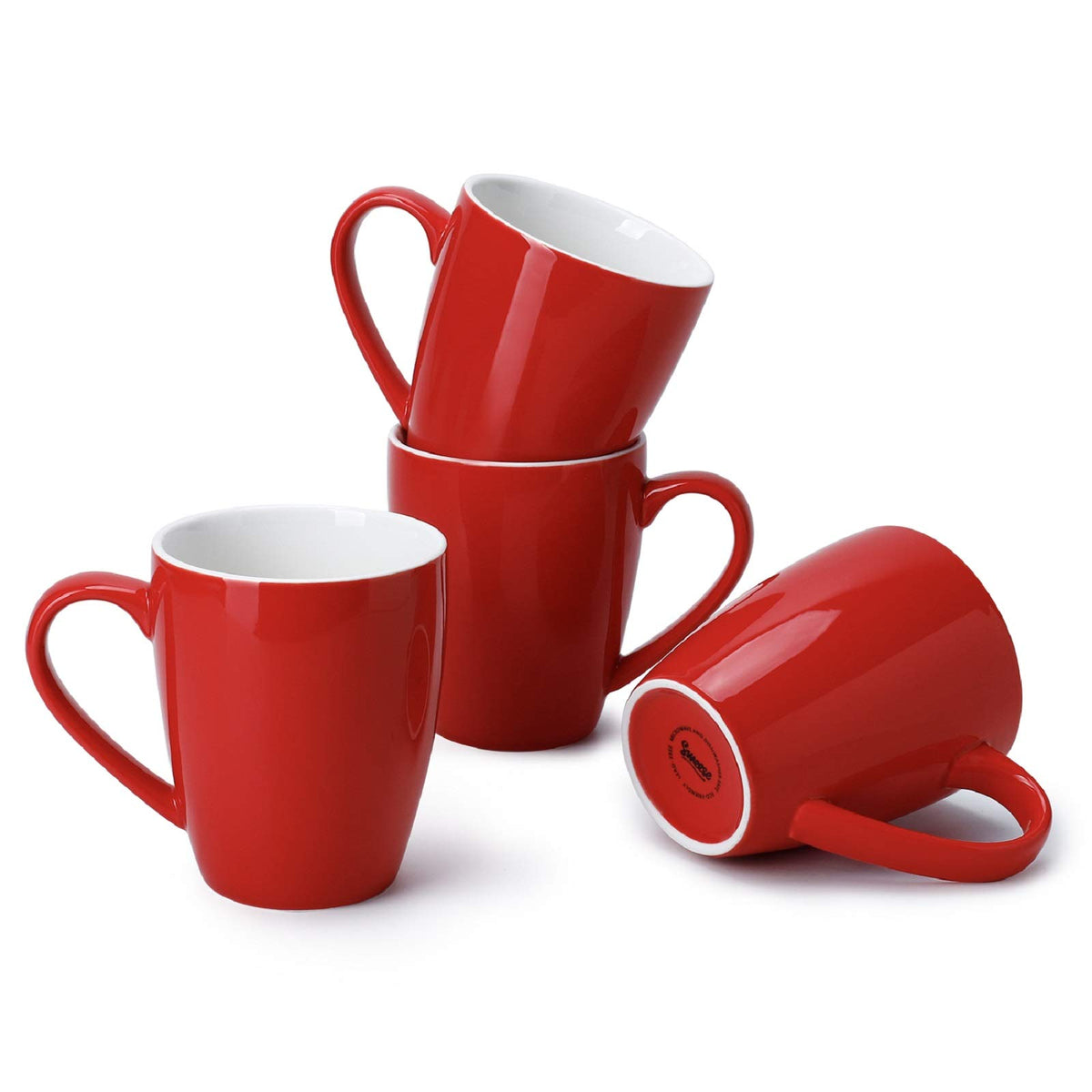 Sweese Porcelain Coffee Mugs - 16 Ounce - Set of 6, Cups for Latte, Hot Tea, Cappuccino, Mocha, Cocoa, Multicolor, Blue Assorted Colors