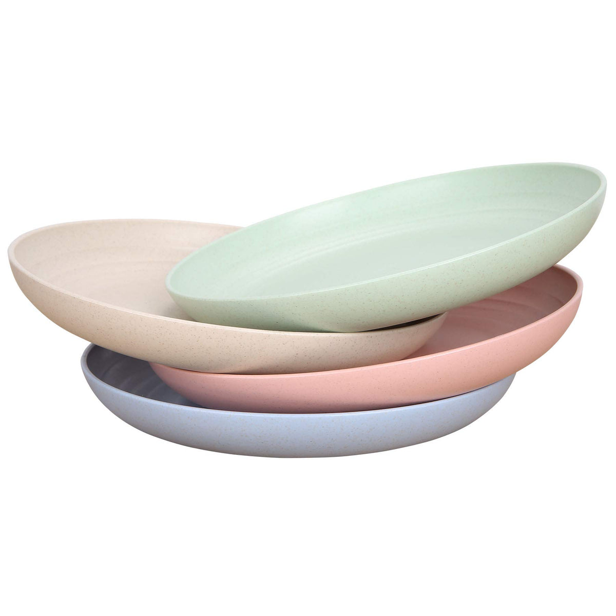 7.8 Inches Unbreakable Wheat Straw Plates - Reusable Plate Set - Dishwasher & Microwave Safe - Perfect for Dinner Dishes - Healthy, BPA Free & Eco-Friendly (7.8 Inches)