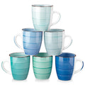 vancasso Bonita 12oz Ceramic Coffee Mug for Cappuccino, Latte, Tea, Cocoa, Hot Color, Set of 6
