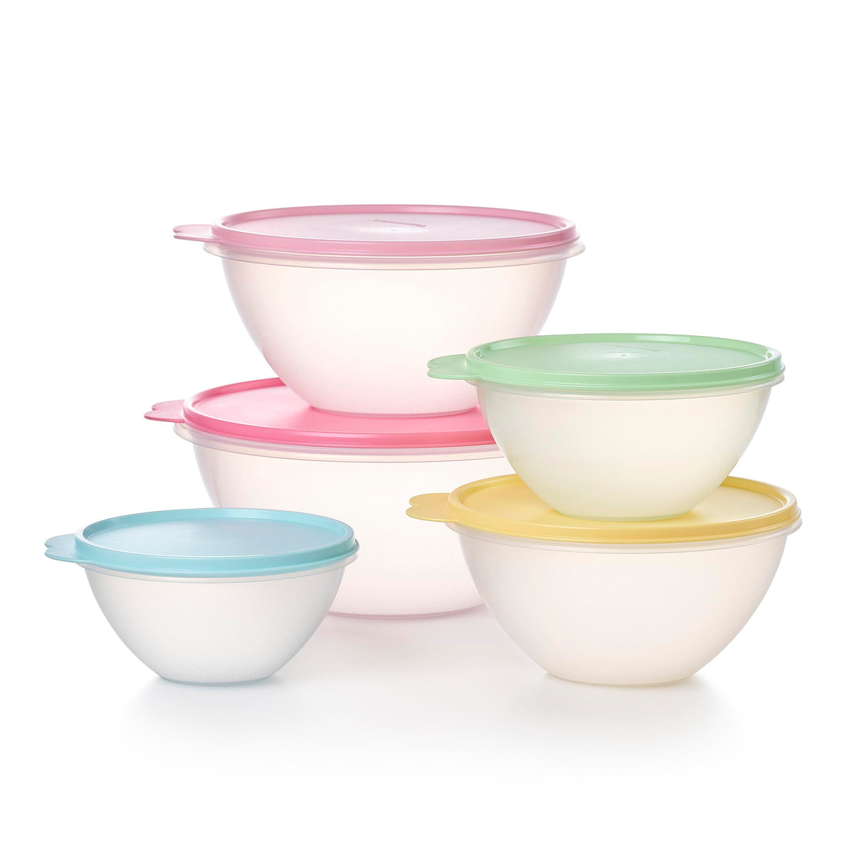 Tupperware Wonderlier 10-Piece Vintage Pastel Set (5 Bowls + 5 Lids)