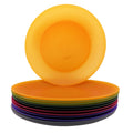 AOYITE 10 inch Plastic Plates Reusable Set 12, BPA Free Kid Plate Grey Tone