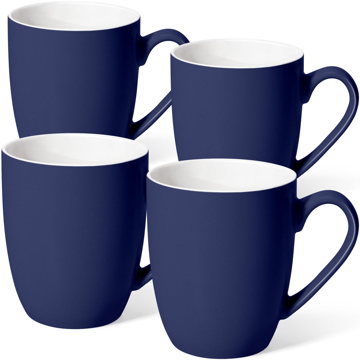 Large Ceramic Coffee Mugs Set of 4 16oz(475ml) Tea Cups Idea Gifts White
