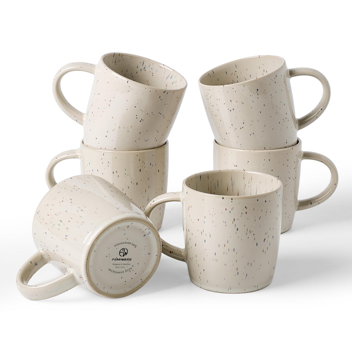 famiware Milkyway Coffee Mugs of 4, 13 oz Mug Set, Ceramic Cup with Handle