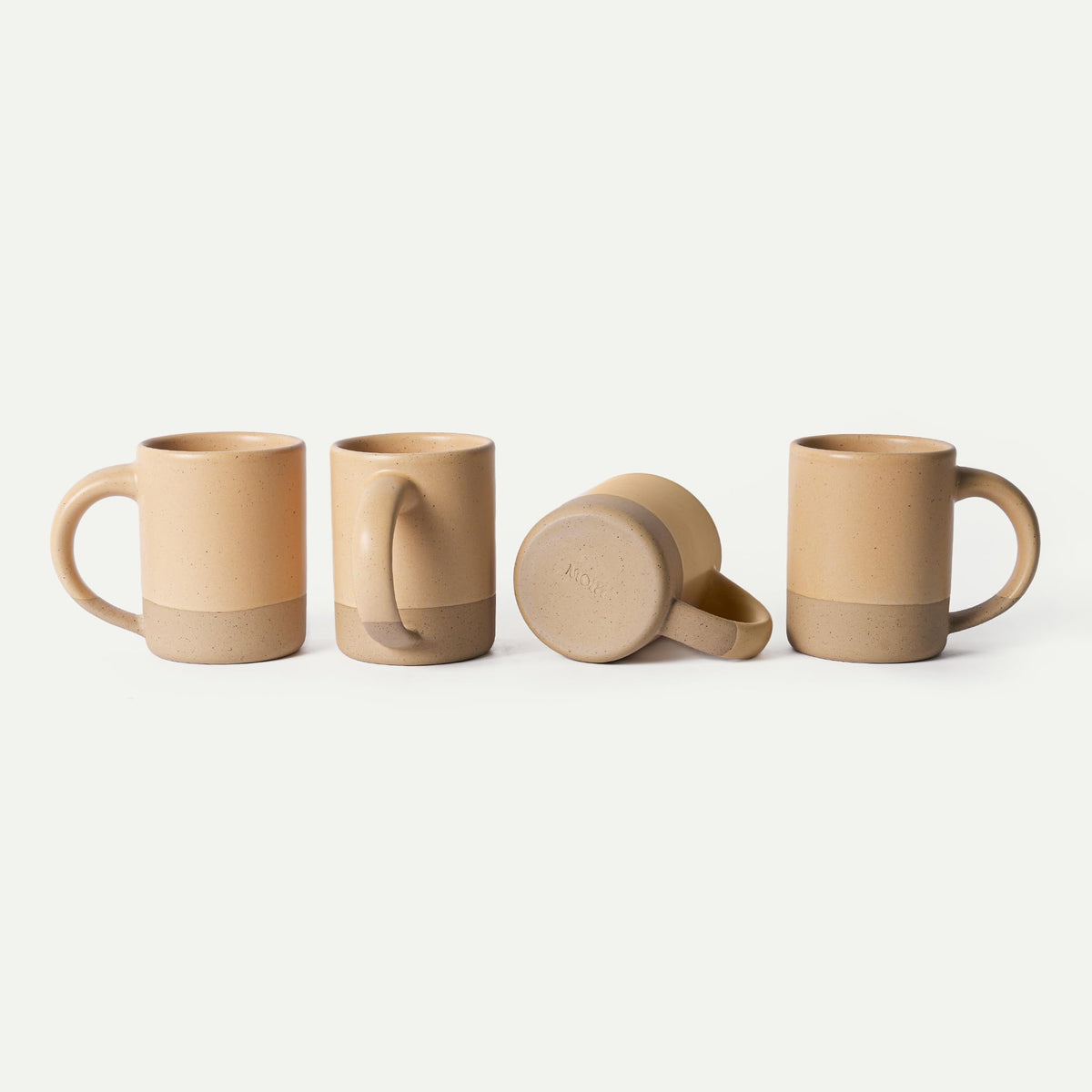 MORA Medium Mugs Set of 4, 16oz Ceramic Pottery Latte Mugs/Coffee Cups - Microwave and Dishwasher Safe - Harvest