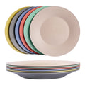 10inch/6pcs Dishwasher & Microwave Safe Wheat Straw Plates, Alternative for Plastic Plates, Lightweight Reusable Unbreakable Dinner Plates, Non-toxin, BPA Free for Kids Adults, Black