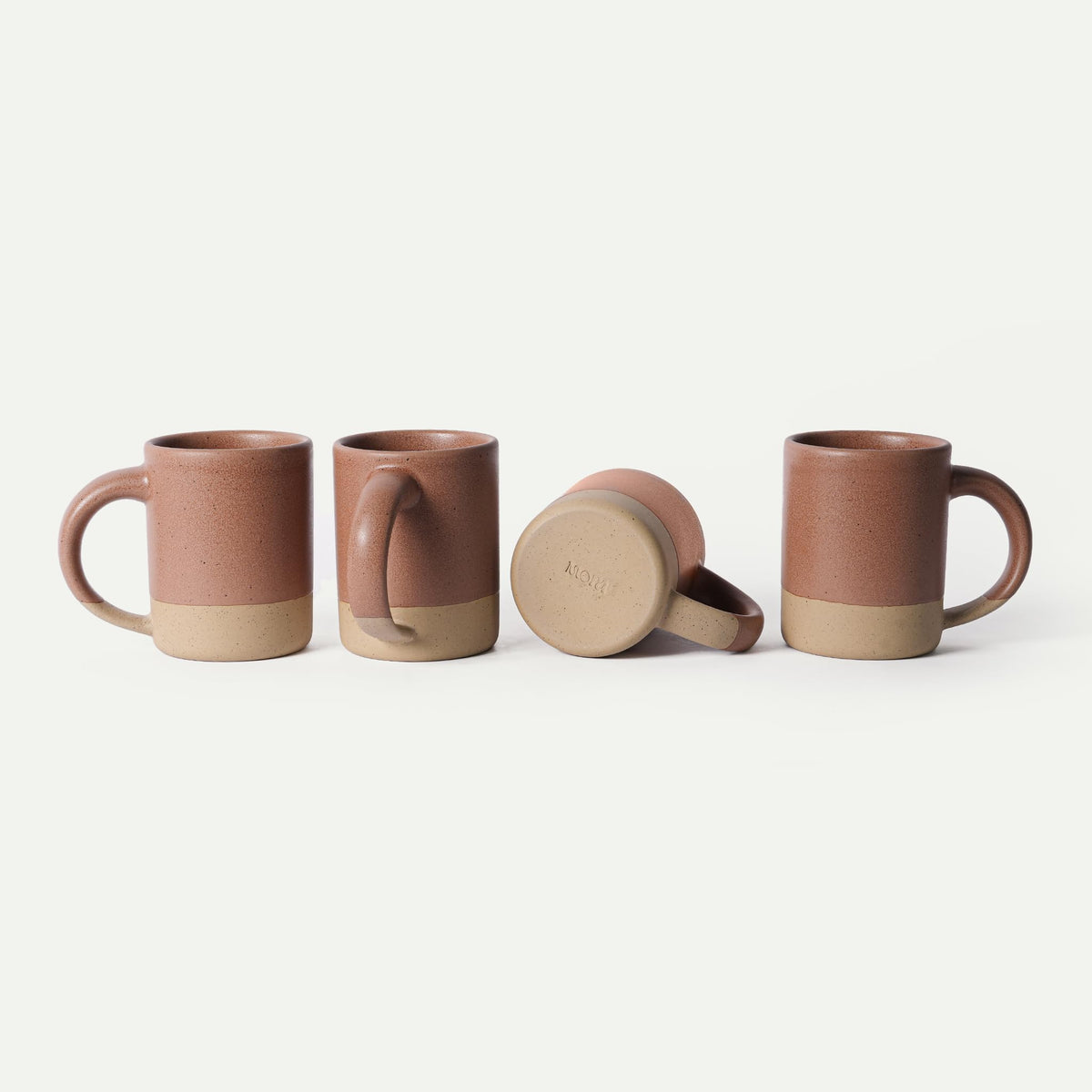 MORA Medium Mugs Set of 4, 16oz Ceramic Pottery Latte Mugs/Coffee Cups - Microwave and Dishwasher Safe - Harvest