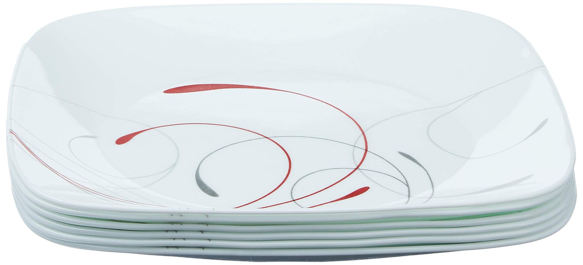 Corelle Simple Lines 6-Piece 8.75-Inch Square Lunch Plate Set