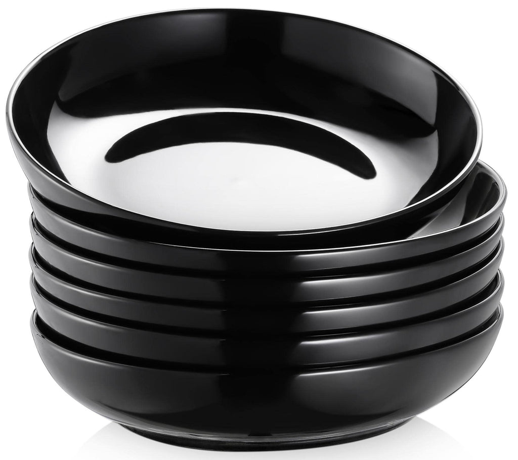 Y YHY Pasta Bowls Set of 6, High-Fired Porcelain White Salad Bowls 30 oz Wide Shallow Serving Soup Bowls, Microwave Dishwasher Safe 8.5" Pasta Plates Kitchen Bowls for Dinner Family Gatherings