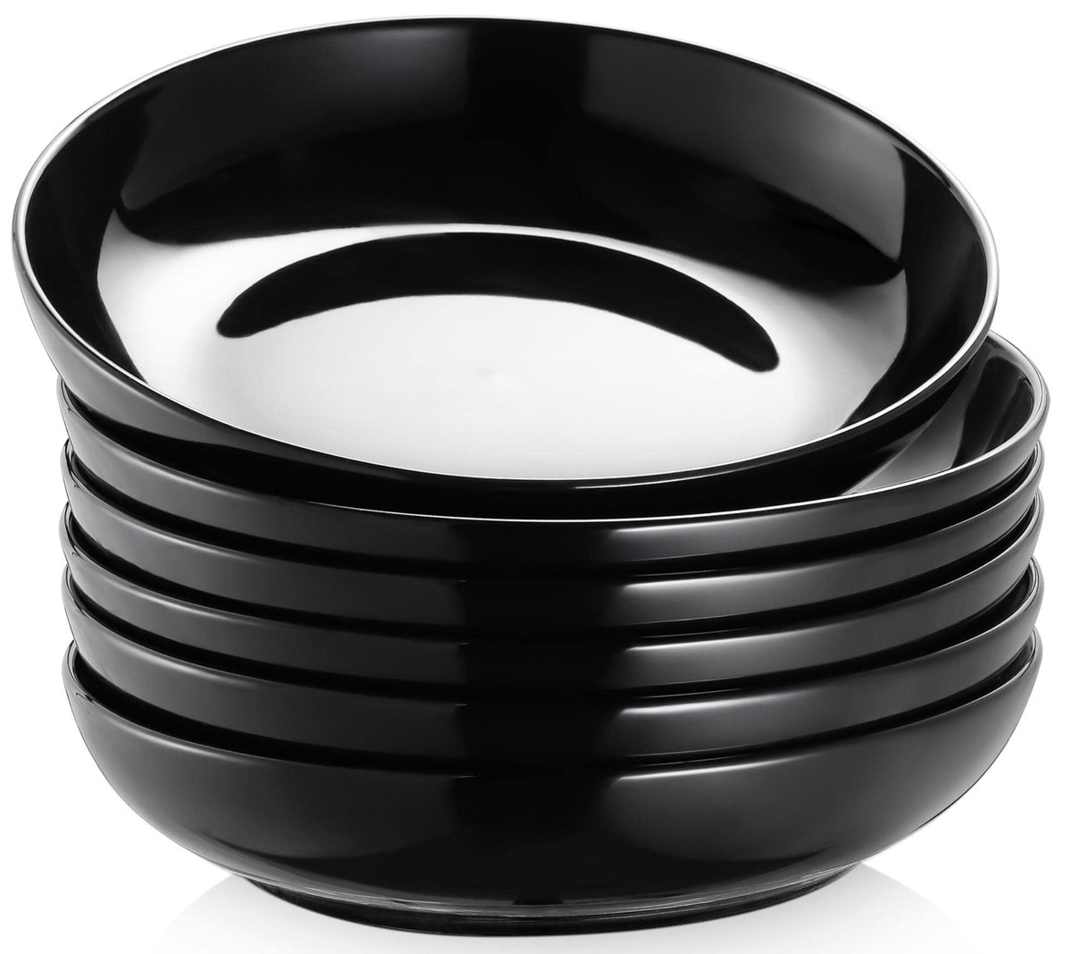 Y YHY Pasta Bowls Set of 6, High-Fired Porcelain White Salad Bowls 30 oz Wide Shallow Serving Soup Bowls, Microwave Dishwasher Safe 8.5" Pasta Plates Kitchen Bowls for Dinner Family Gatherings