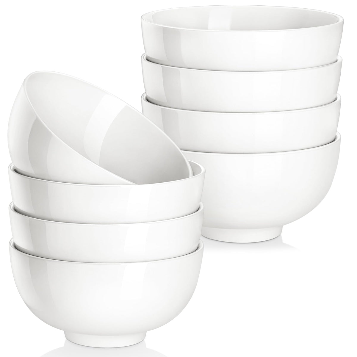 MALACASA 26 Oz White Ceramic Soup Bowls of 4, Cereal Bowls for Kitchen