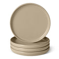 Amazon Basics Glazed Stoneware Salad Plates, Ceramic 4-Piece Set, Microwave, Freezer and Dishwasher-Safe, Stain-Resistant, 8.3 in., Linen Gray