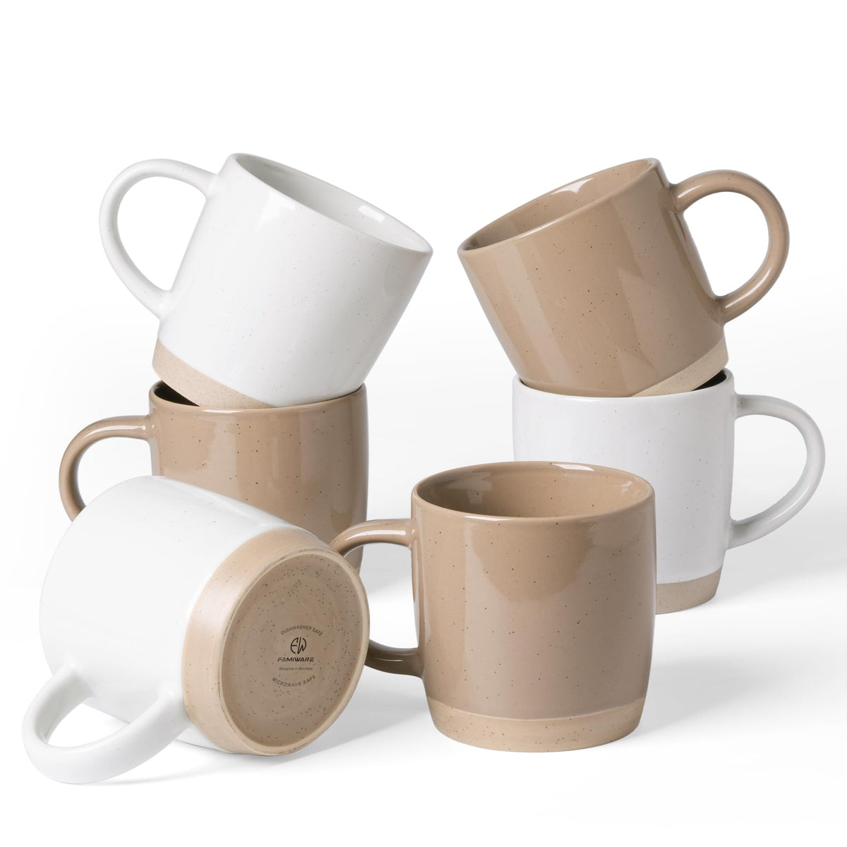 famiware Milkyway Coffee Mugs of 4, 13 oz Mug Set, Ceramic Cup with Handle