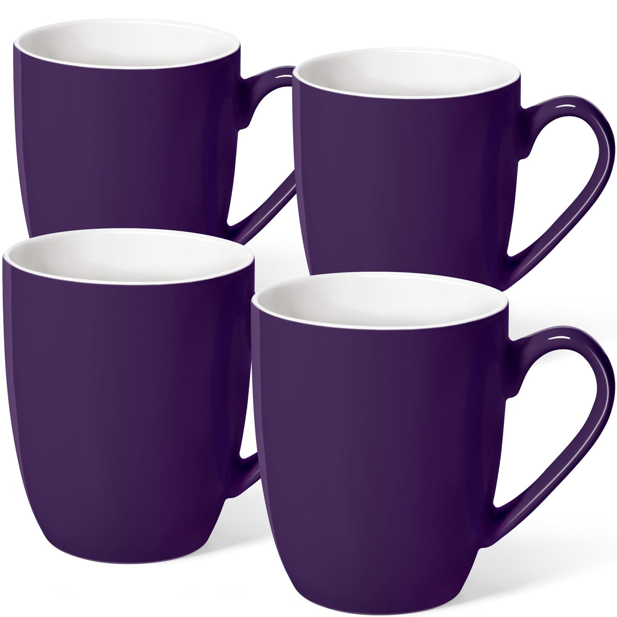 Large Ceramic Coffee Mugs Set of 4 16oz(475ml) Tea Cups Idea Gifts White