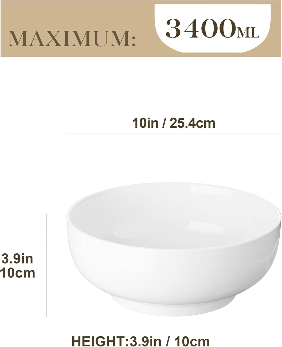 MALACASA Large Serving Bowls, 114 OZ(10") Ceramic Salad Bowls Set of 2