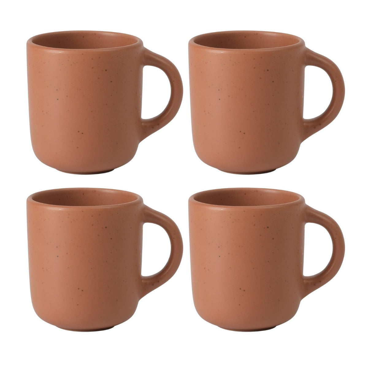 Bloomhouse - Two Time Oprah's Favorite Things Winner - Corsica Clay 4-Piece Mug Set – Burnt Apricot Terracotta Stoneware Coffee & Tea Cups, Durable Ceramic Drinkware