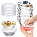 6 Pack Mini 3 Inch Small Glass Bowls with 12 Pack Lids