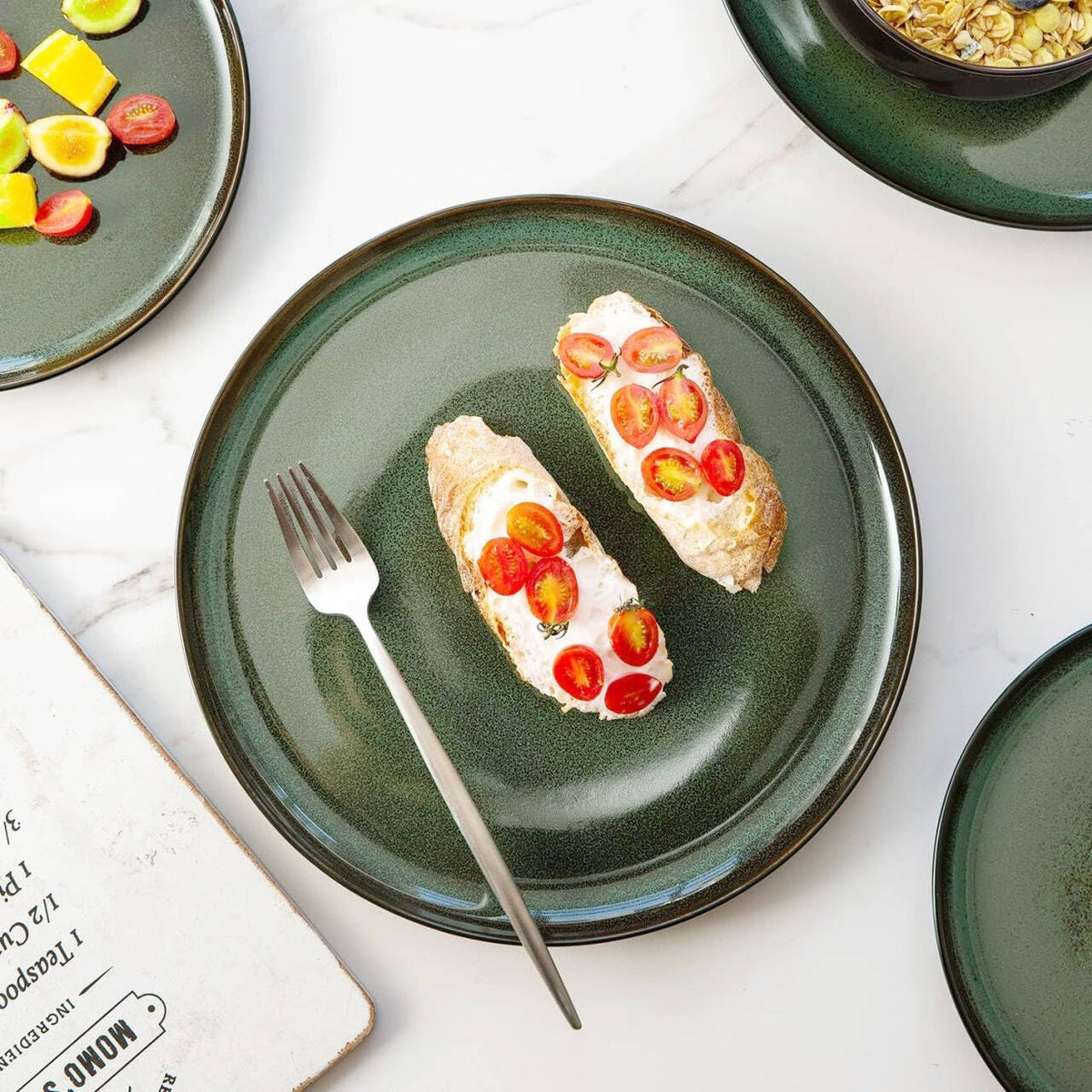 LERATIO Ceramic Plate Set of 6,8.5 Inch Reactive Glaze Salad Plates