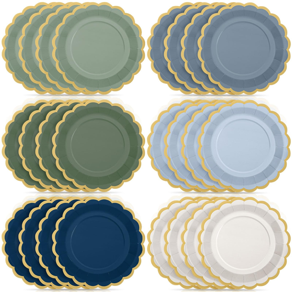 48 Pcs Fall Paper Plates 9 Inch Scalloped Paper Plates