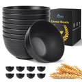 HOTEC 8-Pack 26oz Wheat Straw Cereal Plastic Bowls set, Multicolor