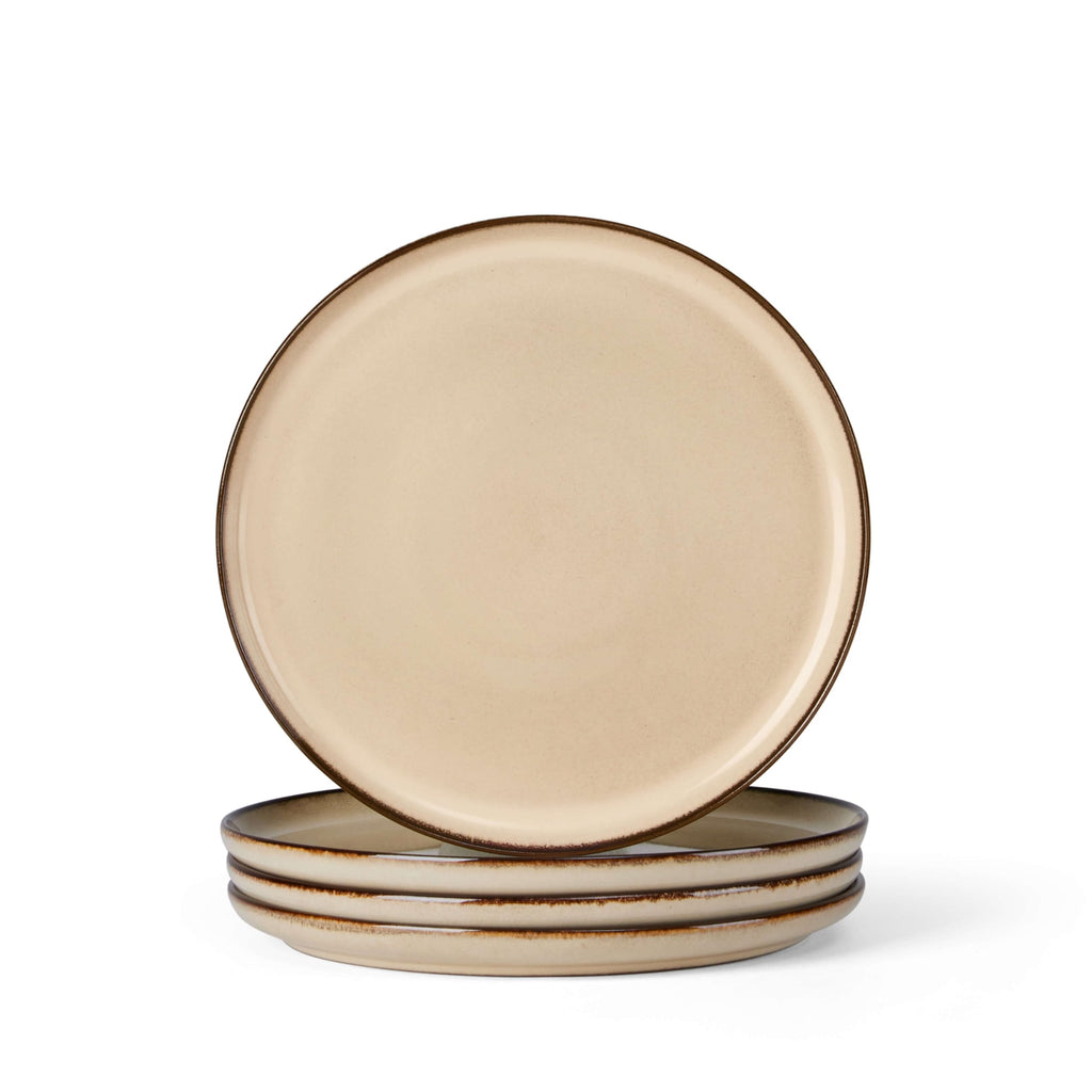 Herogo 4-Piece 10.43" Ceramic Stoneware Dinner Plates Set, Matte Black