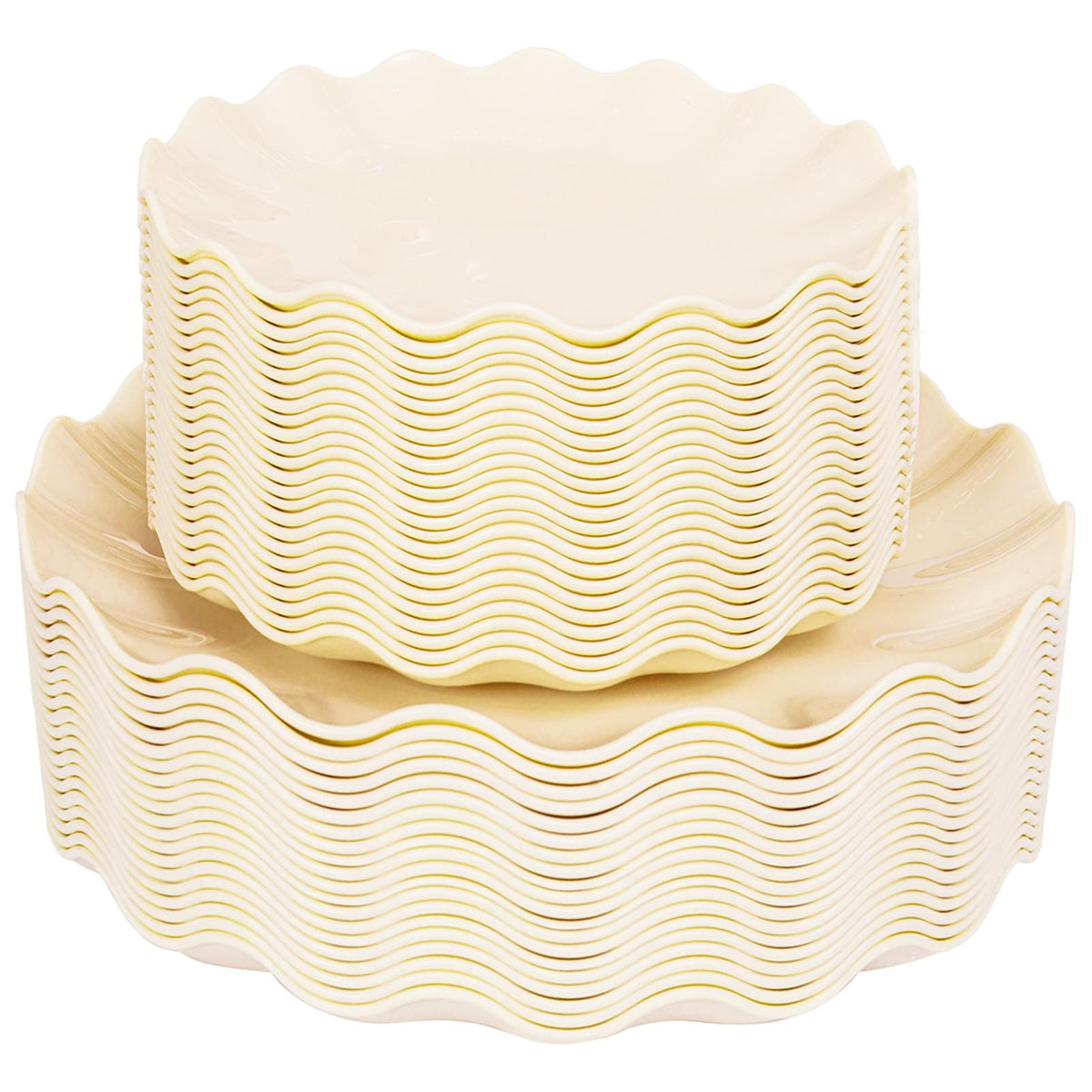 LIYH 24 Pcs Pink Plastic Plates for Party, Reusable, Scalloped, 12 Guests