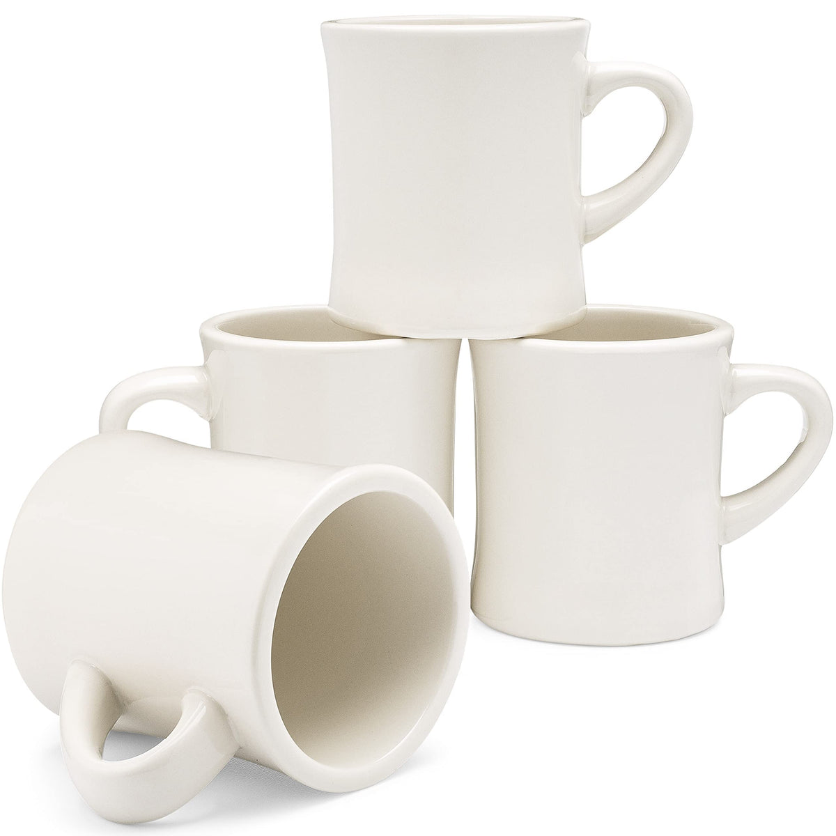 COLETTI Diner Mug — Heavy Coffee Mug, Retro Coffee Mug – Sturdy & Heavy Diner Mug – Nostalgia in Every Sip [Cream, 11 oz, Single]