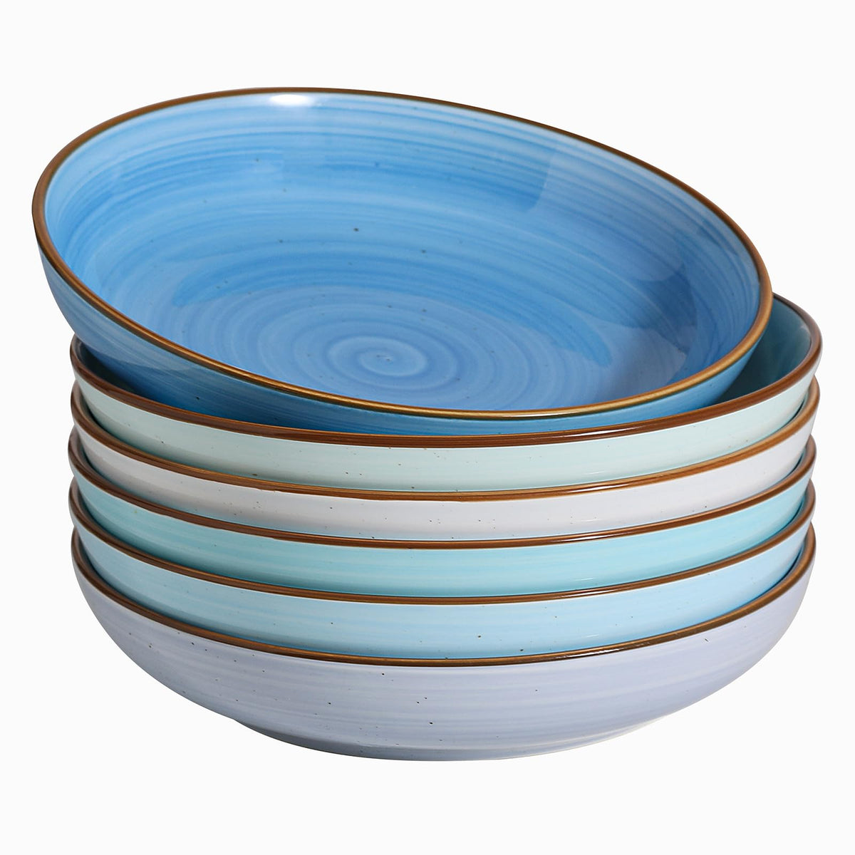 Y YHY Pasta Bowls Set of 6, High-Fired Porcelain White Salad Bowls 30 oz Wide Shallow Serving Soup Bowls, Microwave Dishwasher Safe 8.5" Pasta Plates Kitchen Bowls for Dinner Family Gatherings