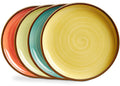 ONEMORE Porcelain Dinner Plates 8.5 inch Dessert Salad Plates Ceramic Plates with Speckle Serving Dishes Set of 4, Microwave, Oven and Dishwasher Safe
