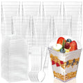 Hiasobre 5 oz Plastic Dessert Cups with Lids and Spoons, 50 Pack