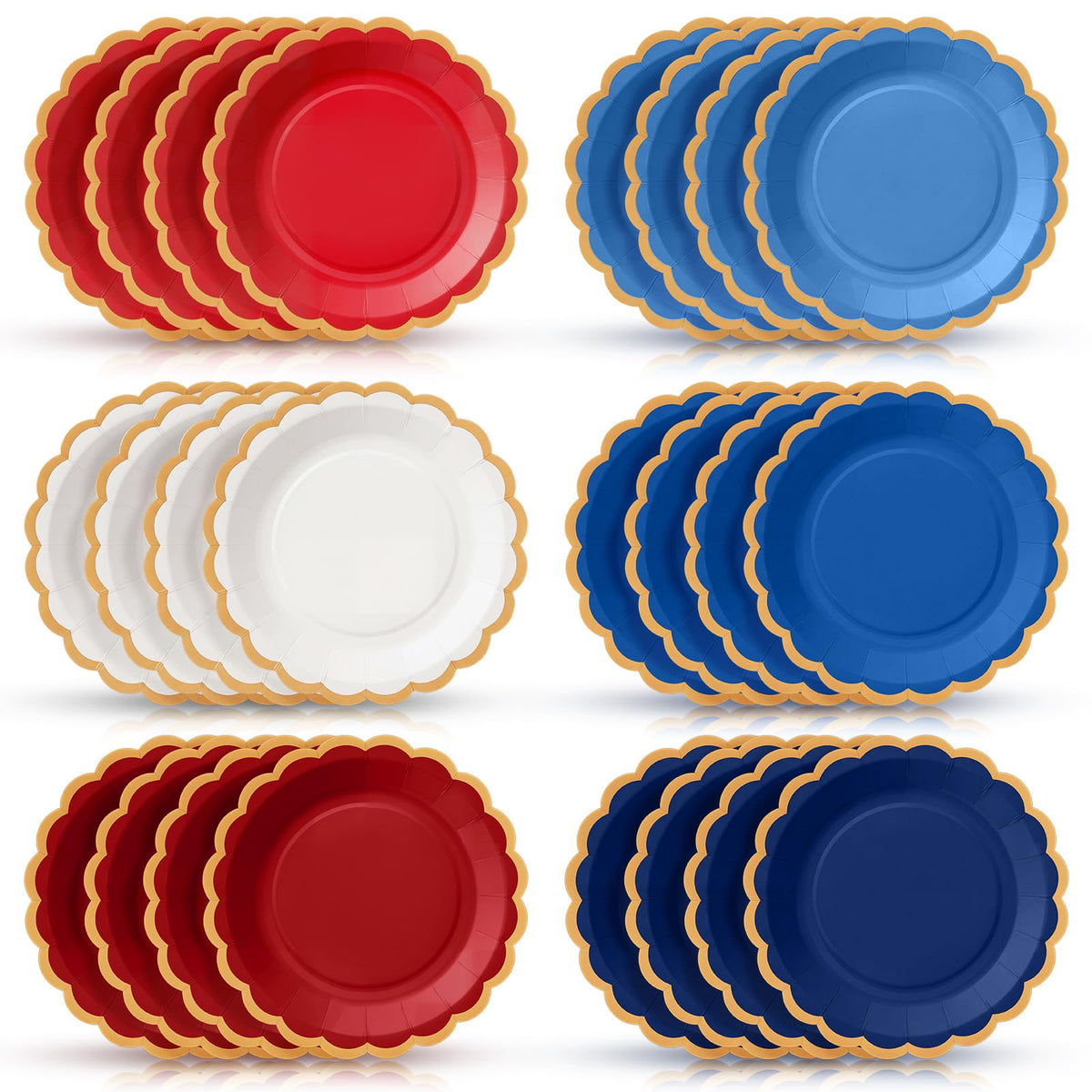 48 Pcs Fall Paper Plates 9 Inch Scalloped Paper Plates