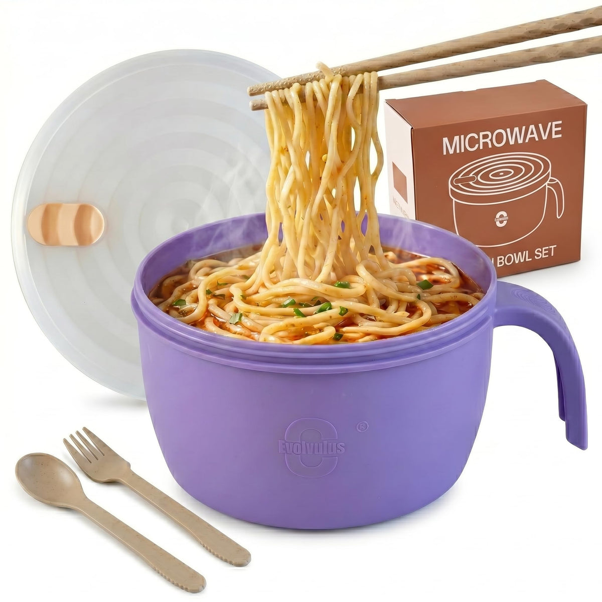 Large Ramen Bowl,Microwave Ramen Cooker,Microwave Pasta Cooker 48oz,College Dorm Room Essentials for Girls for Boys, Apartment Essentials, BPA-Free. (black)
