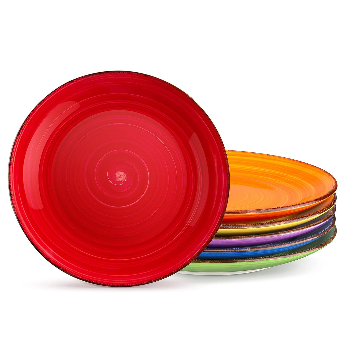 vancasso Bonita 10.5 Inch Ceramic Dinner Plates Set of 6, Warm Colors