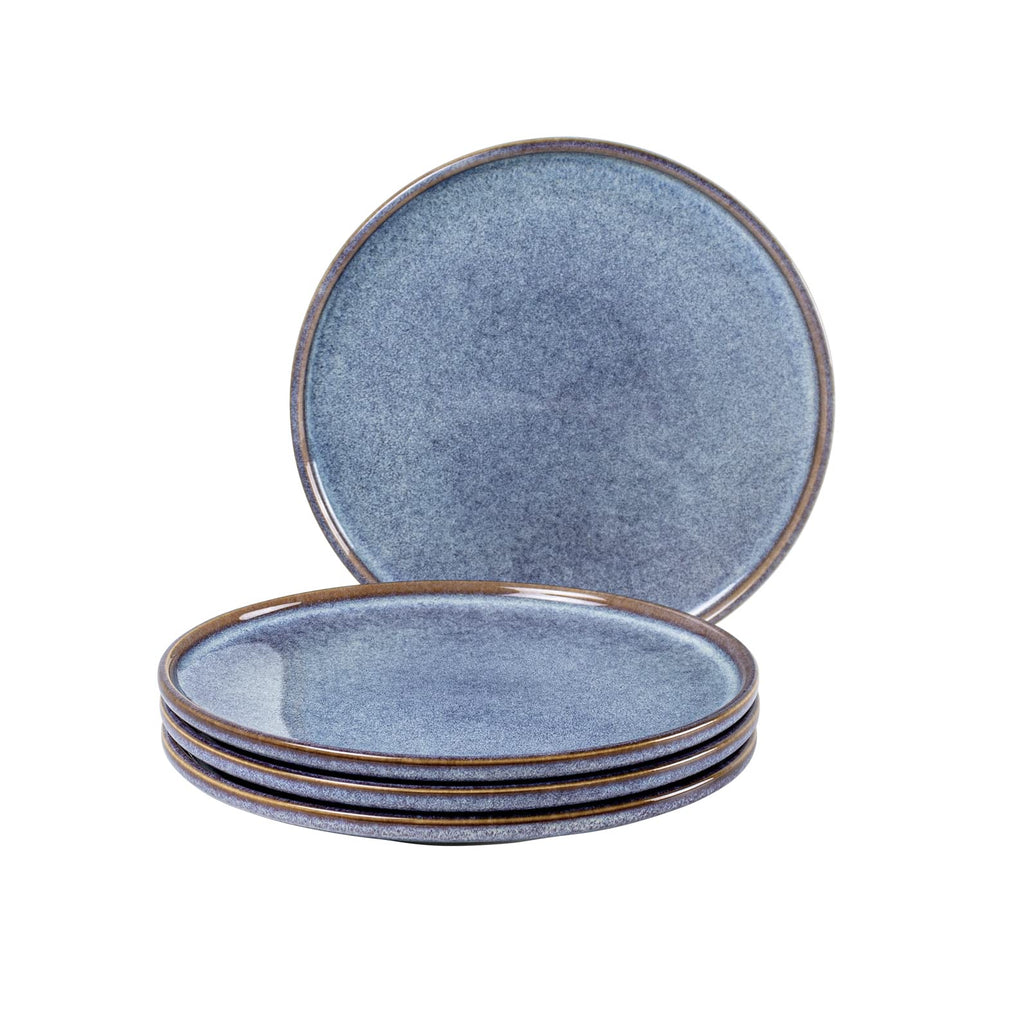 UNICASA 11 Inch Ceramic Dinner Plates Set of 4 – Large Blue Plates for Dinner, Salad, Dessert & Pasta, Durable Serving Dishes, Microwave & Dishwasher Safe