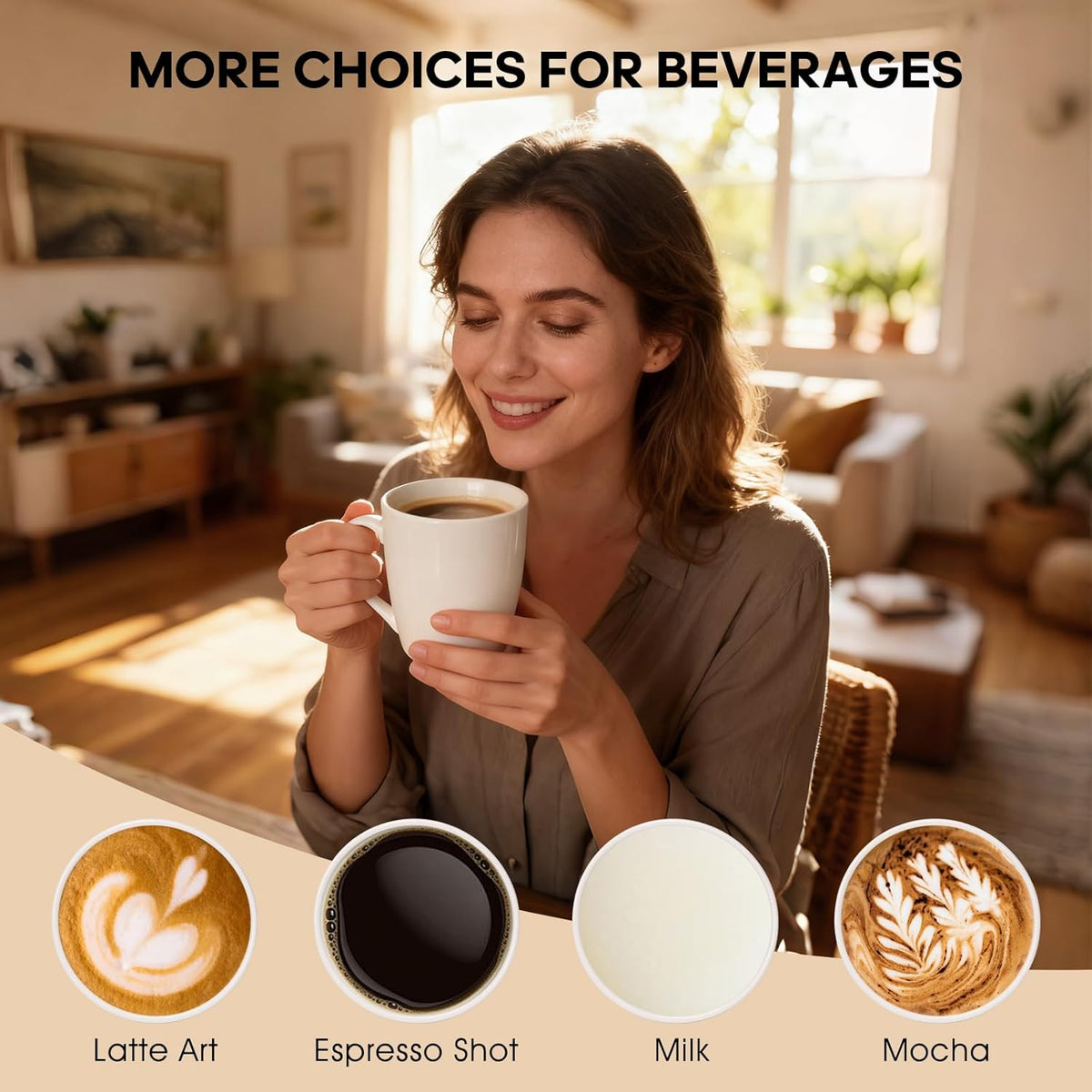 6 Pack Ceramic Coffee Mugs Set, 12 OZ Porcelain, White
