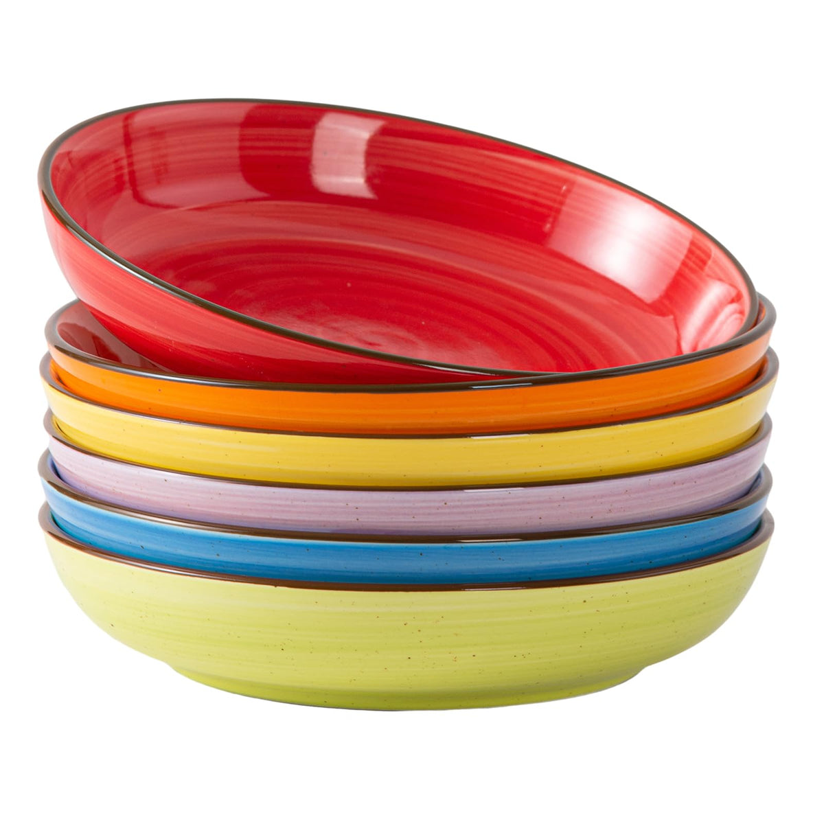 Y YHY Pasta Bowls Set of 6, High-Fired Porcelain White Salad Bowls 30 oz Wide Shallow Serving Soup Bowls, Microwave Dishwasher Safe 8.5" Pasta Plates Kitchen Bowls for Dinner Family Gatherings