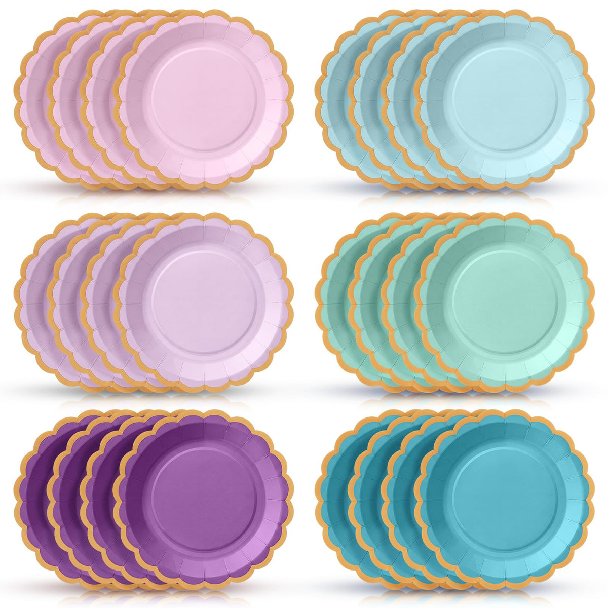 48 Pcs Fall Paper Plates 9 Inch Scalloped Paper Plates
