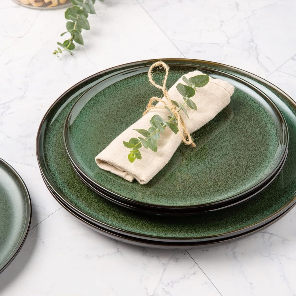 LERATIO Ceramic Plate Set of 6,8.5 Inch Reactive Glaze Salad Plates