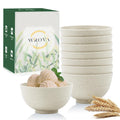 Wrova Wheat Straw Bowls Set 60 OZ Unbreakable Large Cereal Bowls Set of 6 Microwave and Dishwasher Safe Bowls Big Bowls for Camping and Picnic BPA Free Soup Bowl for Serving Oatmeal and Salad. Black