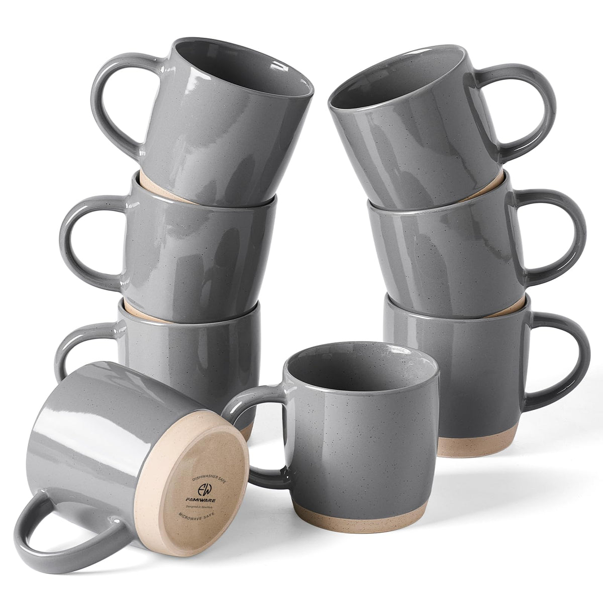 famiware Milkyway Coffee Mugs of 4, 13 oz Mug Set, Ceramic Cup with Handle