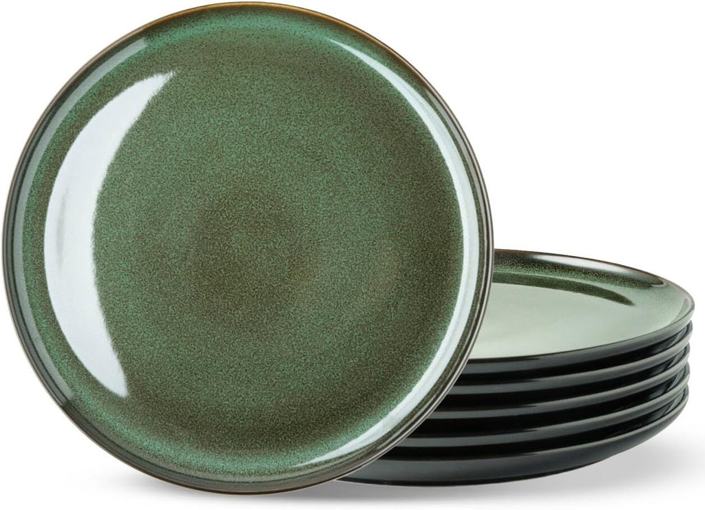 LERATIO Ceramic Plate Set of 6,8.5 Inch Reactive Glaze Salad Plates