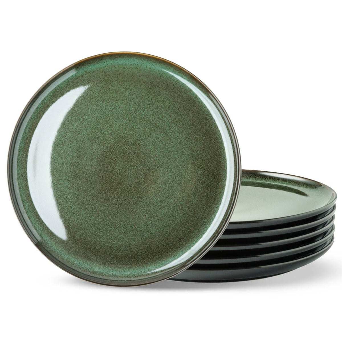 LERATIO Ceramic Plate Set of 6,8.5 Inch Reactive Glaze Salad Plates