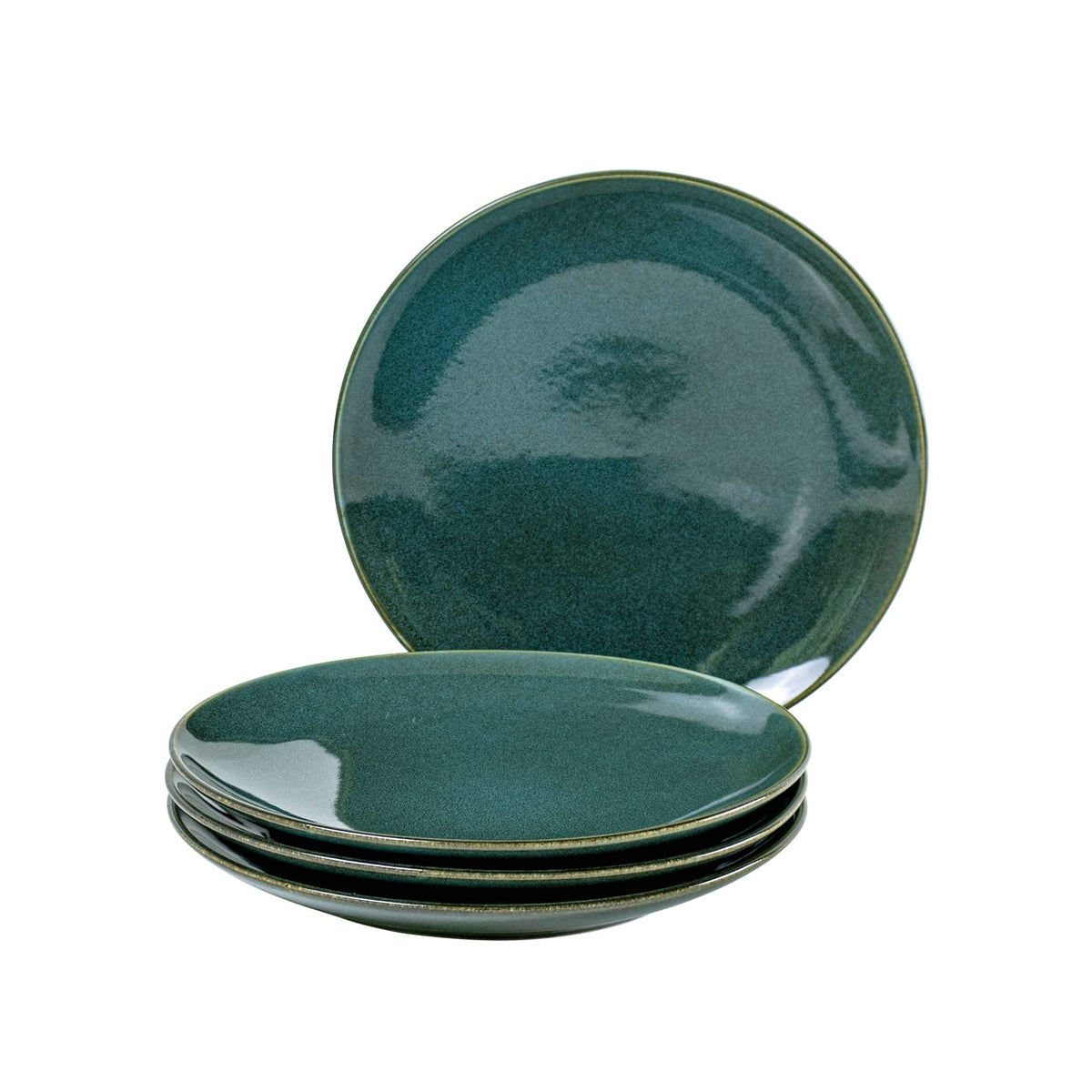 UNICASA Ceramic Dinner Plates Set of 4, Porcelain 10.25 Inch Pasta Plate Set, Reactive Glaze Serving Dishes for Steak, Salad, Pizza, Dishwasher & Microwave Safe (Blue)