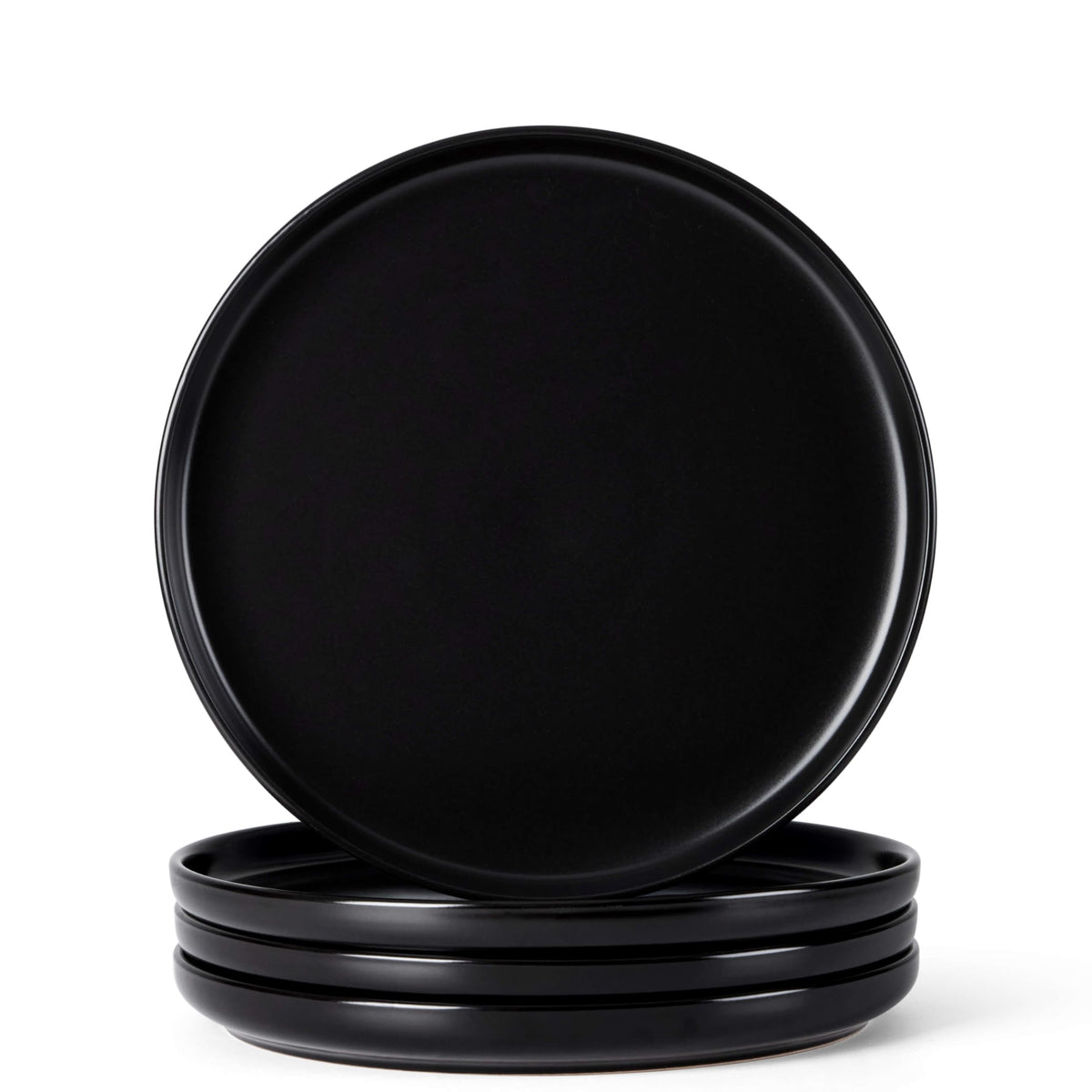 Herogo 4-Piece 10.43" Ceramic Stoneware Dinner Plates Set, Matte Black