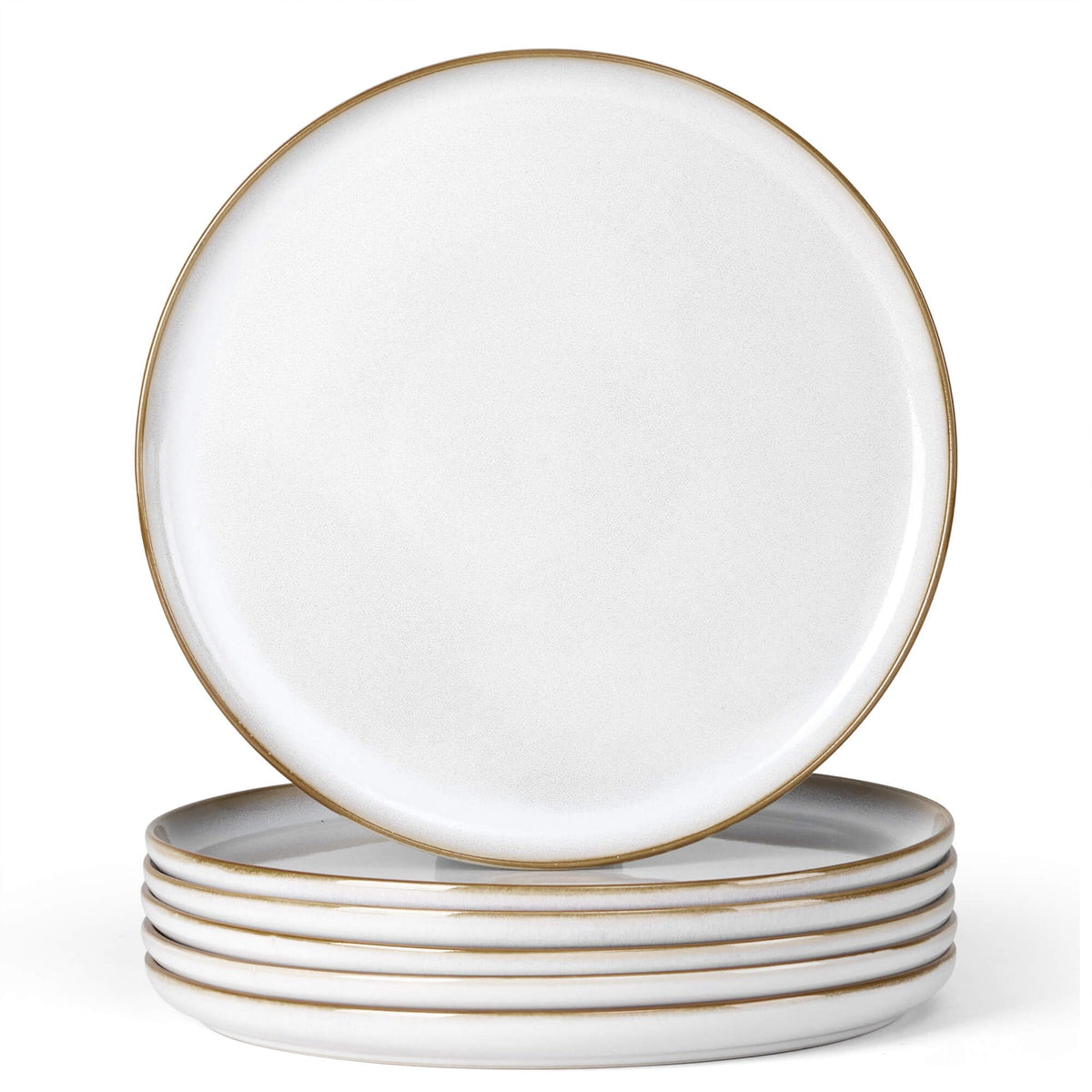 Herogo 4-Piece 10.43" Ceramic Stoneware Dinner Plates Set, Matte Black