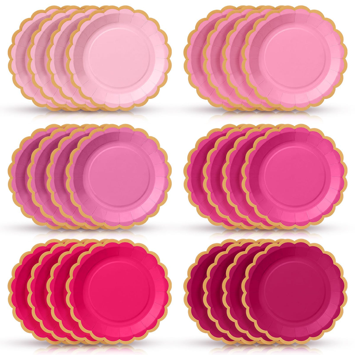 48 Pcs Fall Paper Plates 9 Inch Scalloped Paper Plates
