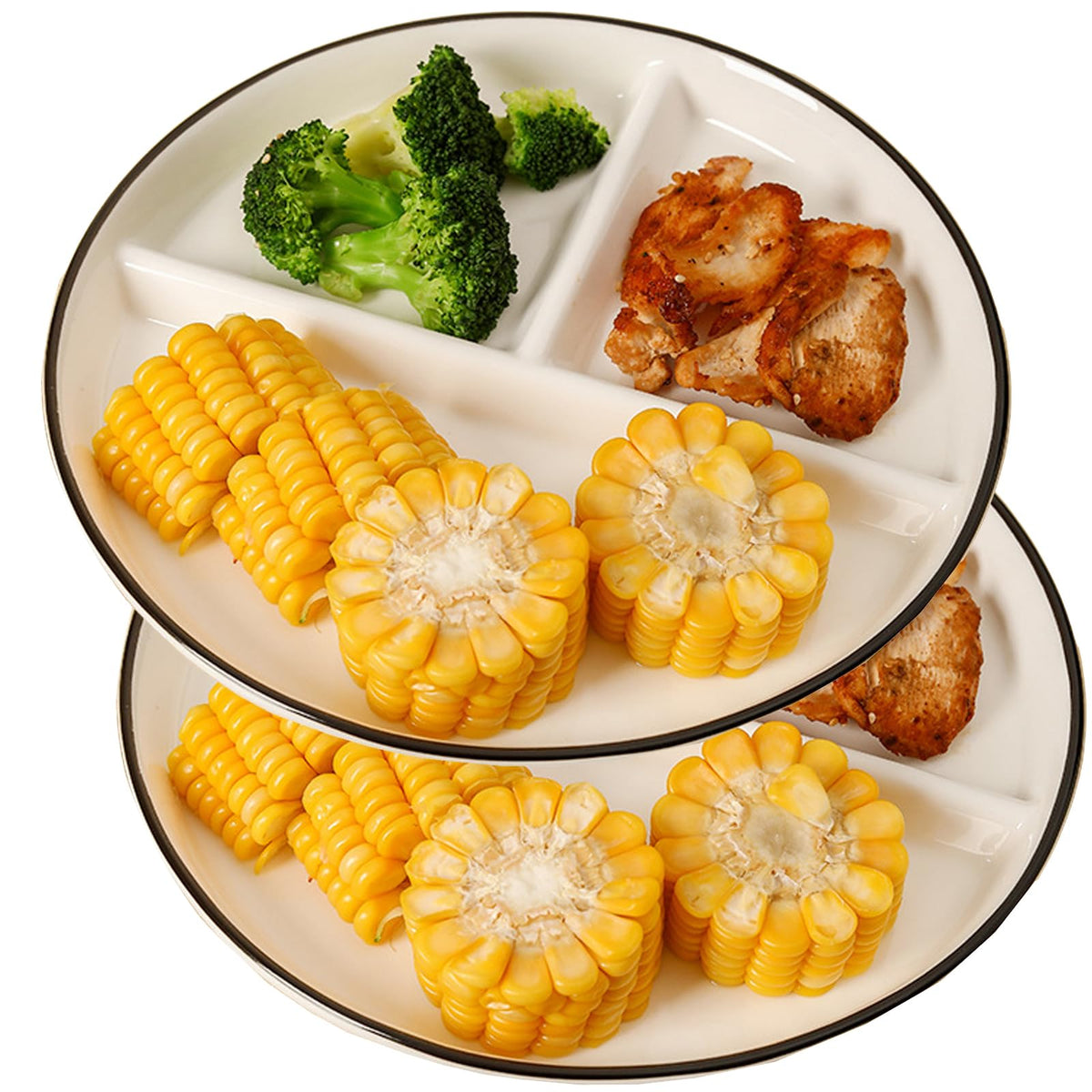 White Dinner Plates Set of 2, Ceramic Dining Plates 10 inch, Large Salad Plate, Porcelain Kitchen Plate for Pizza, Steak, Microwave and Dishwasher Safe